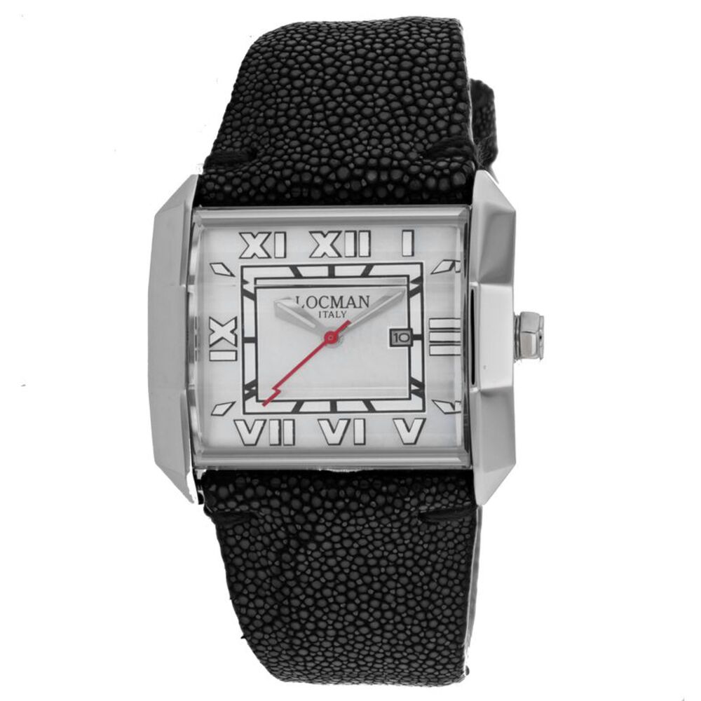 Locman Men's Diamond Otto White Dial Watch - 232MOPWH/BK STG